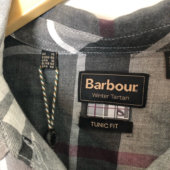 Barbour Glenn Cotton Tunic Juniper Winter Tartan Button Down - Picture 5 of 7
